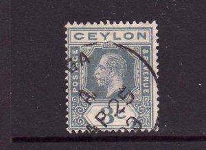 Ceylon-Scott#228-used KGV-3c slate-dated Ap 25 1933-