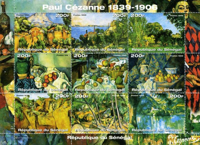 Senegal 1999 PAUL CEZANNE Paintings Sheet Perforated Mint (NH)