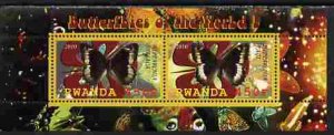 RWANDA - 2010 -  Butterflies #1  - Perf 2v Sheet - MNH - Private Issue