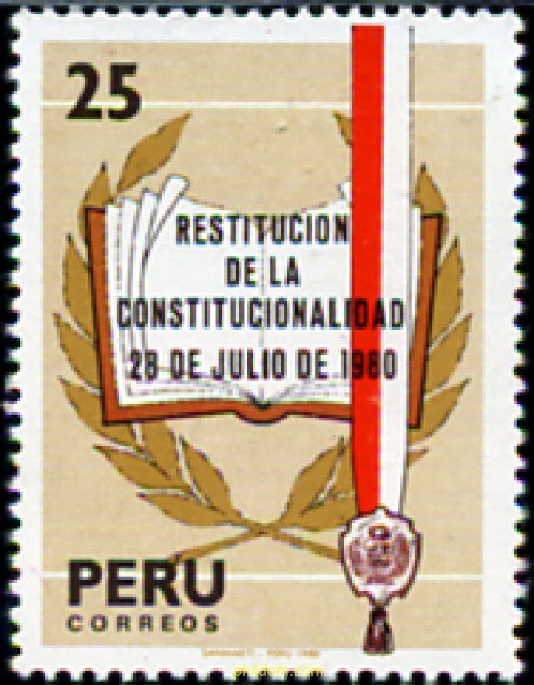 351298 MNH PERU 1981 RESTITUCION DE LA CONSTITUCIONALIDAD