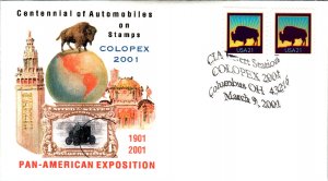 US Centennial of Cars on Stamps 2001 Colopex Cover