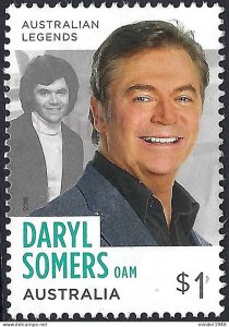 AUSTRALIA 2018 $1 Multicoloured, Legends of TV Entertainment-Daryl Somers Used