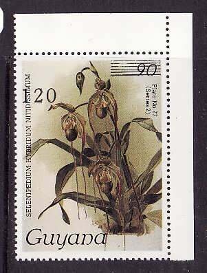 Guyana-Sc#1699- id9-unused NH single-Flowers-Orchids-1986-9-