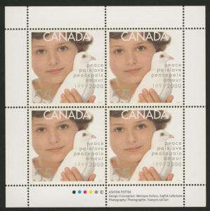 Canada 1813a Sheet MNH Child & Dove, Millennium