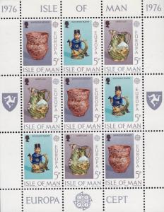 Isle of Man 1976 Europa Mini-Sheets of 9.complete  Handicrafts Art VF/NH/(**)