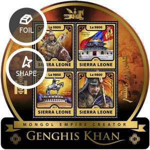 SIERRA LEONE - 2017 - Genghis Khan - Perf 4v Sheet - Mint Never Hinged