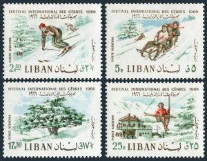 Lebanon C472-C475, MNH. Michel 954-957. Festival of Cedars, 1966. Skiing.