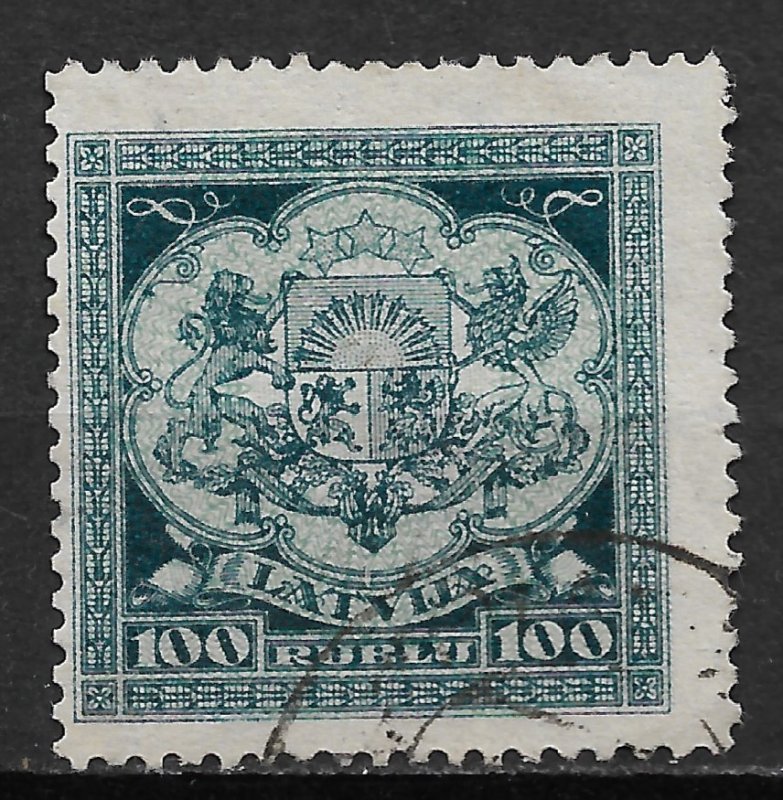 1922 Latvia 112 Coat of Arms 100r used.