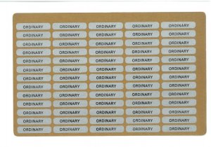 Sheet of 65 adhesive labels - Ordinary - for labeling stamp album pages