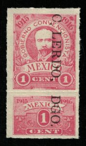 1915 Mexico, Gobierno Convencionista 1c , overprint: C. LERDO, DGO. MNH (TS-460)