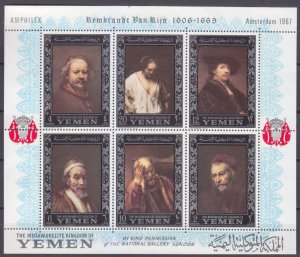 1967 Yemen Kingdom 284-289/BA37 Painting - Artist Rembrandt 9,00 €