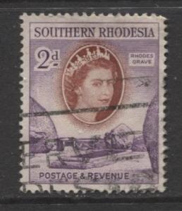 Southern Rhodesia- Scott 83 - QEII Definitives - 1953 - Used - Single 2d Stamp