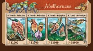 SAO TOME E PRINCIPE 2016 SHEET BEE EATERS BIRDS st16420a