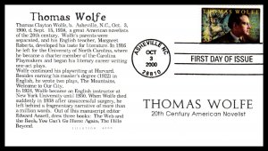 US 3444 Thomas Wolfe Tillotson U/A FDC