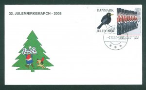 Denmark Cover. 2008. Santa.Dog. Nyk. M.“Christmas Seal Walk # 32 Sc# 1400. #02