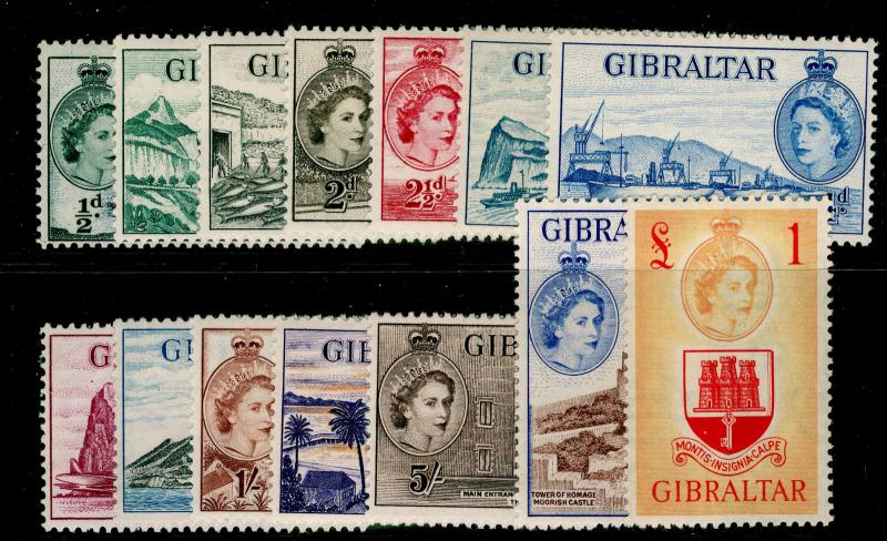 GIBRALTAR SG145-158, COMPLETE SET, NH MINT. Cat £180.