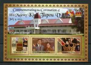 Tonga 2015 MNH Coronation King Tupou VI & Queen Nanasipau'u 3v M/S