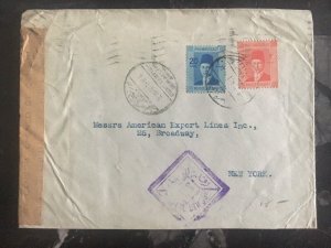 1942 Cairo Egypt Censored Cover to American Export Lines New York Usa