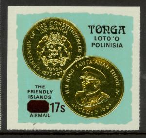 TONGA 1978 17s on 38s Surcharge on Constitution Airmail Issue Scott No. C232 MNH