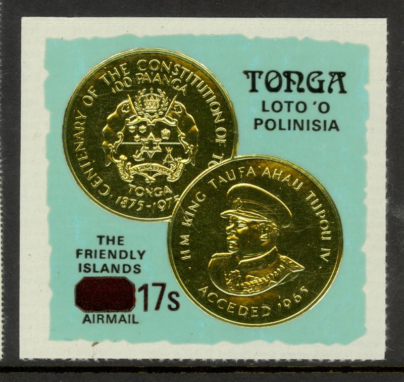 TONGA 1978 17s on 38s Surcharge on Constitution Airmail Issue Scott No. C232 MNH