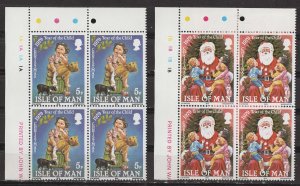 Great Britain-Isle Man # 156-57 Child Year / Santa  BLOCKS/4   (2) Mint NH