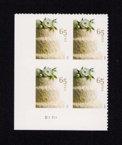 4602 Wedding Cake Plate Block of 4 65¢ Stamps MNH 2012