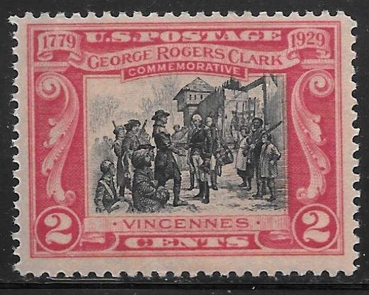 USA 651: 2c George Rogers Clark, F-VF, NH, Mint