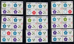 Canada Sc 508p//511p 1970 Oska Expo 70 17 Blocks of 4 mint NH Winnipeg Tagged