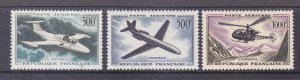 France C34-36 MNH OG 1957-59 Complete Airmail Set Scv $71.00