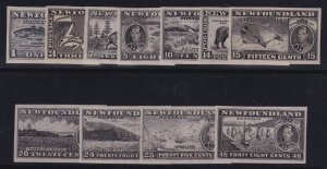 Newfoundland Sc #233-43TC (1937) Coronation Black Trial Colour Plate Proof Set