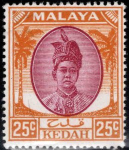 MALAYA Kedah Scott 74 MNH** 1952 Sultan Tungku Badlishah stamp