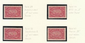 Germany - 1922 Oval 200M (Wmk.1) specialized collection of varieties Mi# 220 