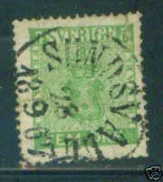 SWEDEN Scott 6 coat of arms  5c Green 1858 Perf 14 CV $18