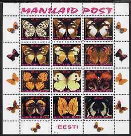 MANILAID - 1997 - Butterflies - Perf 12v Sheet - Mint Never Hinged-Private Issue