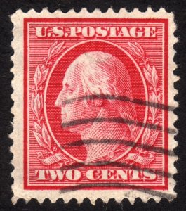 1909 US, 2c, Used, George Washington, Sc 358 Bluish Gray paper