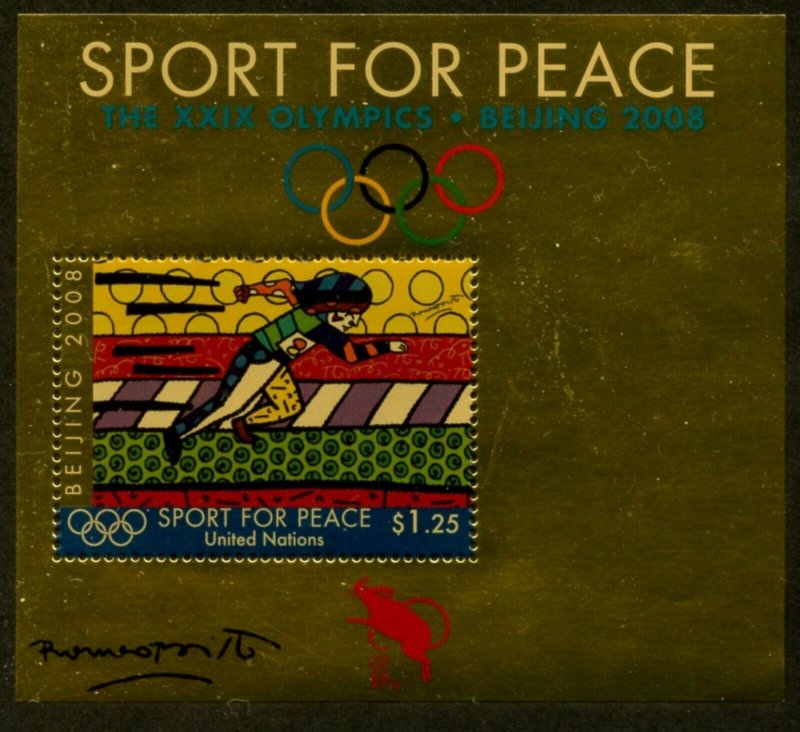 UNITED NATIONS Sc# NY 964 GE 489 VI 431 2008 Sport for Peace Souv Sheets MNH