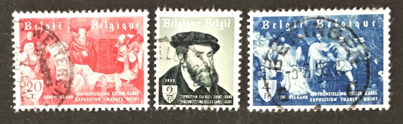 Belgium 1955 #485-87, Used, CV $1.75