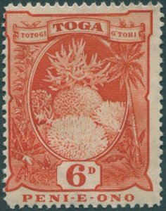 Tonga 1897 SG47a 6d Coral wmk sideways MNG