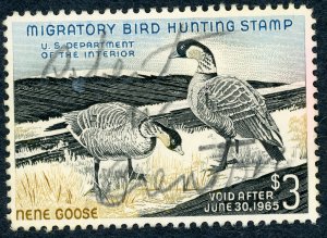 #RW31 – 1964 $3.00 Hawaiian Nene Geese. Used.