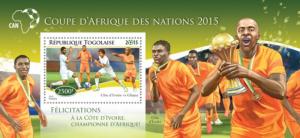 TOGO 2015 SHEET AFRICA CUP OF NATIONS FOOTBALL SOCCER SPORTS tg15103b