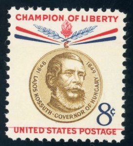 US Stamp #1118 Champion of Liberty 8c - PSE Cert - XF 90 - MNH - Rare Ink Flaw