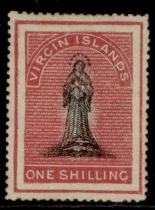 BRITISH VIRGIN ISLANDS QV SG21, 1s black & rose-carmine, M MINT. Cat £160.