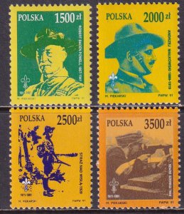 Poland 1991 Sc 3064-7 Boy Scouts in Poland 80th Anniversary Stamp MNH