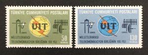 Turkey 1965 #1644-5, ITU, MNH.