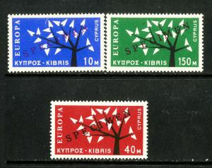 Cyprus Stamps # 219-21 XF OG NH specimen set