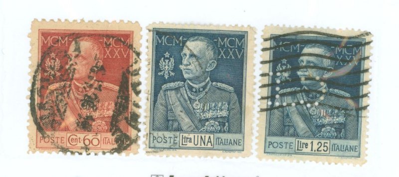 Italy #175-177  Multiple (Perfin)