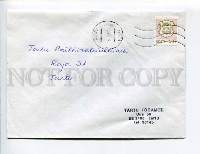 413101 ESTONIA 1993 year Tartu real posted COVER