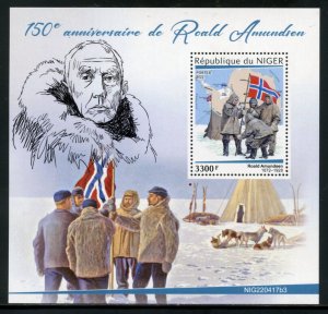 NIGER 2022 150th ANNIVERSARY OF ROALD AMUNDSEN SOUVENIR SHEET MINT NH