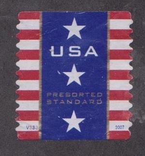 US #4157 Patriotic Banner Used PNC Single Plate #V333  