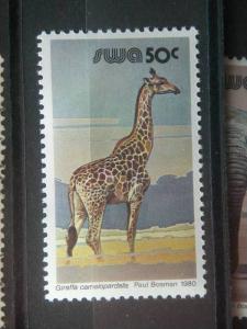 SOUTH WEST AFRICA, 1980, MNH 50c, Definitive, Scott 461, Giraffe